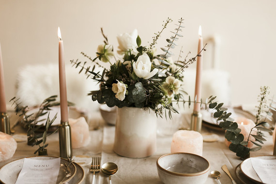 Romantic urban same sex wedding ideas with blush tones