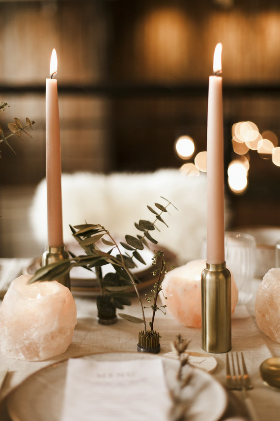 Romantic urban same sex wedding ideas with blush tones