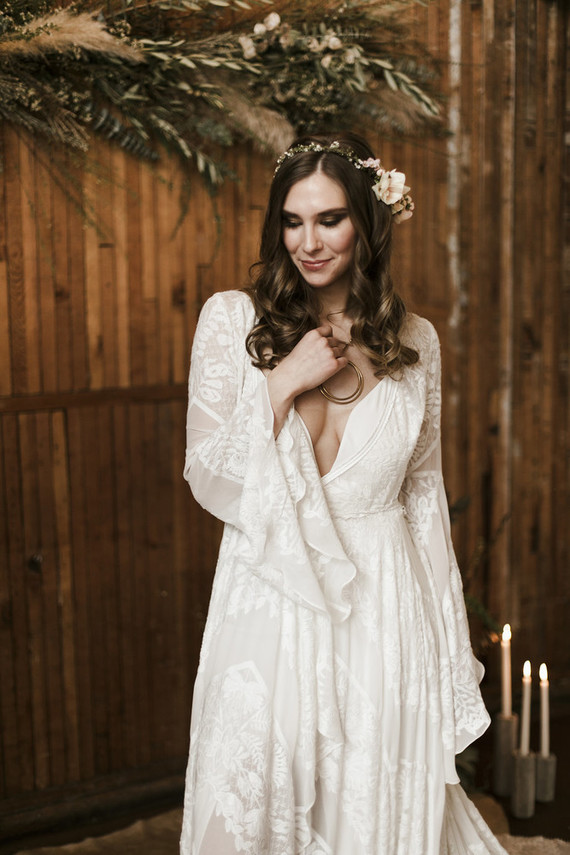 Romantic urban same sex wedding ideas with blush tones