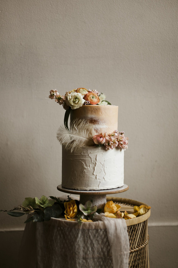 Romantic urban same sex wedding ideas with blush tones