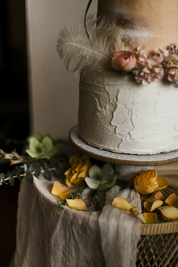 Romantic urban same sex wedding ideas with blush tones