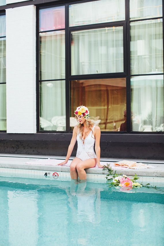 How to throw a super cute pool party bachelorette party Inspiration