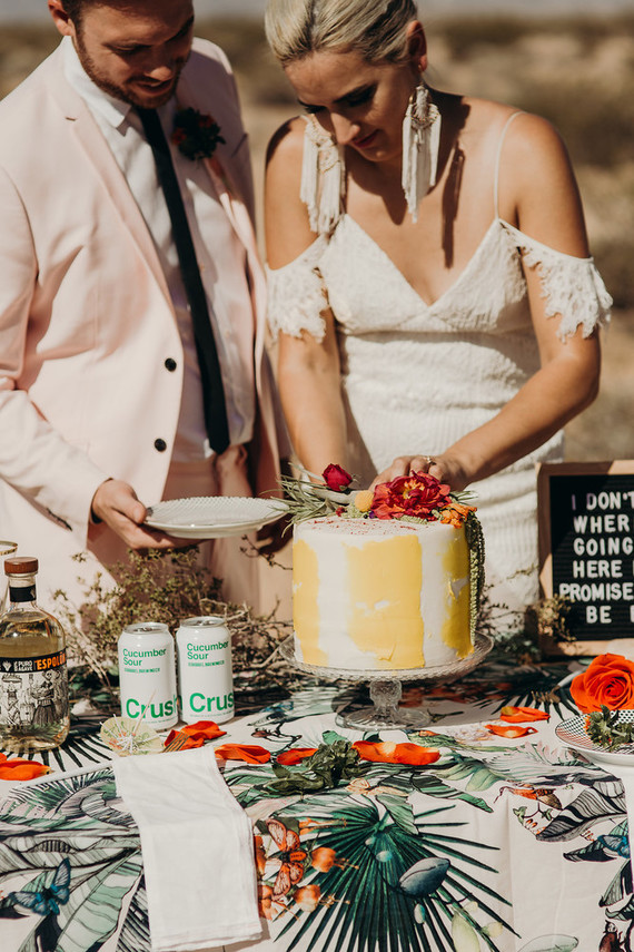 True Romance inspired Las Vegas elopement at Seven Magic Mountains Inspiration