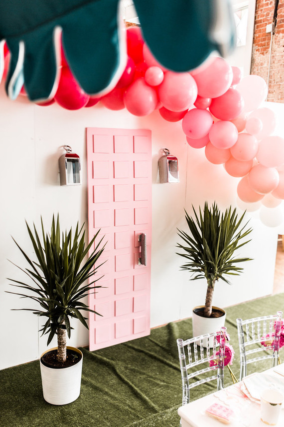 Palm Springs themed birthday party with THE Pink Door