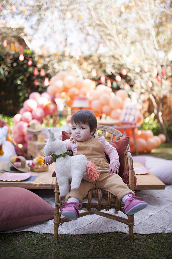 Earth tone llama themed first birthday party