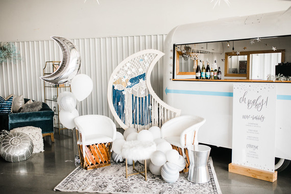 Helicopter-themed baby shower in at Hangar 21 in Orange County