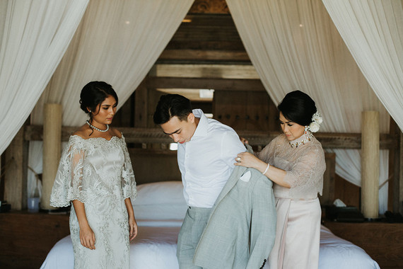 Elegant, romantic white + green wedding at Khayangan Estate in Bali