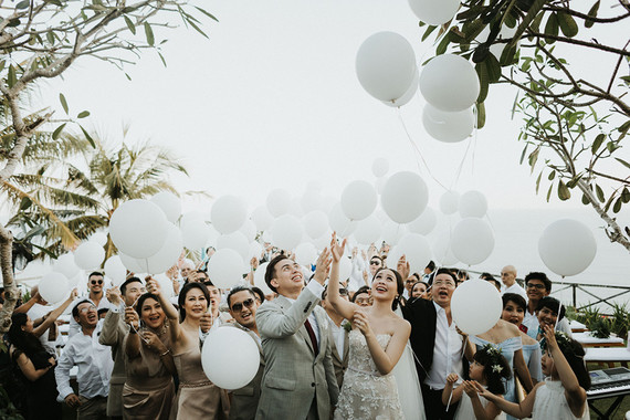 Elegant, romantic white + green wedding at Khayangan Estate in Bali