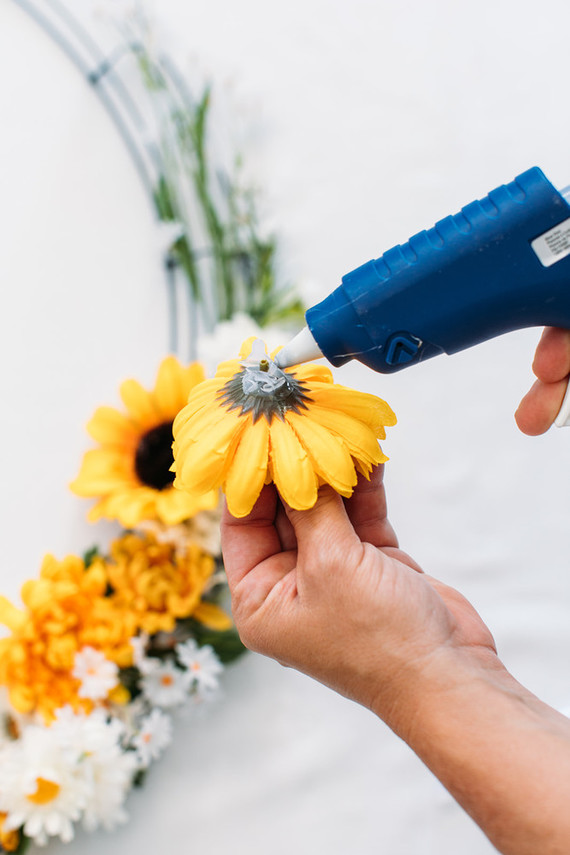 Faux flower wreath