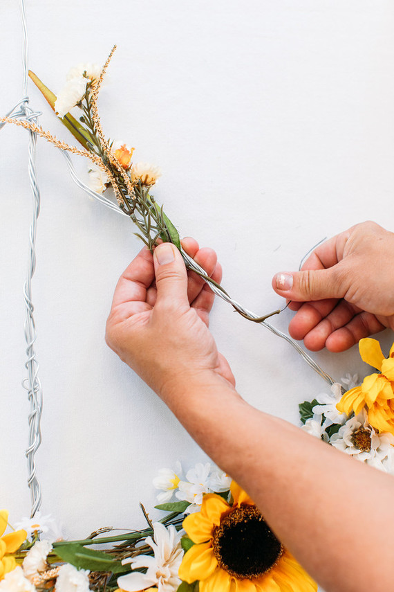 DIY peace sign wreath