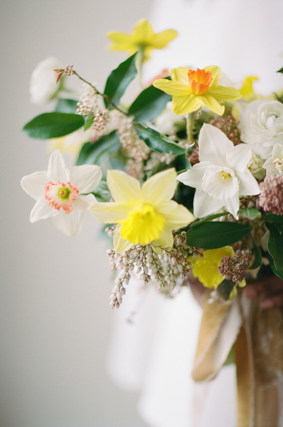 Blush + yellow wedding inspired by daffodils