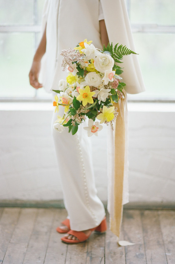 Blush + yellow wedding inspired by daffodils