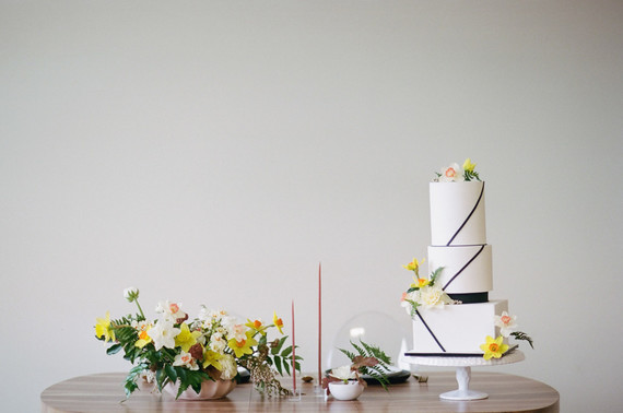 Blush + yellow wedding inspired by daffodils