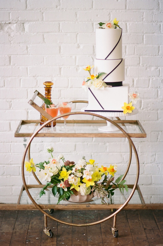 Blush + yellow wedding inspired by daffodils