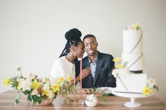 Blush + yellow wedding inspired by daffodils