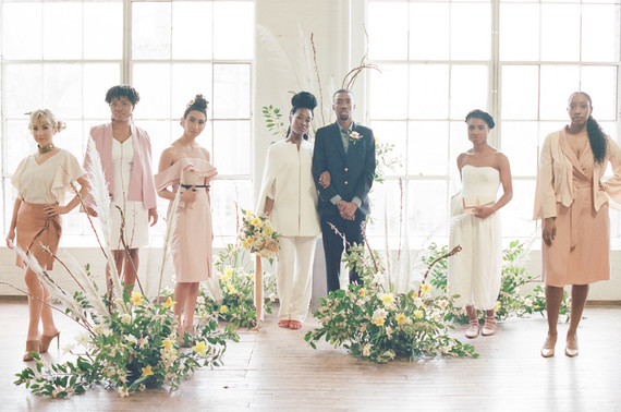 Blush + yellow wedding inspired by daffodils