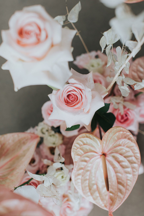 Ethereal modern bridal inspiration with tropical pink details