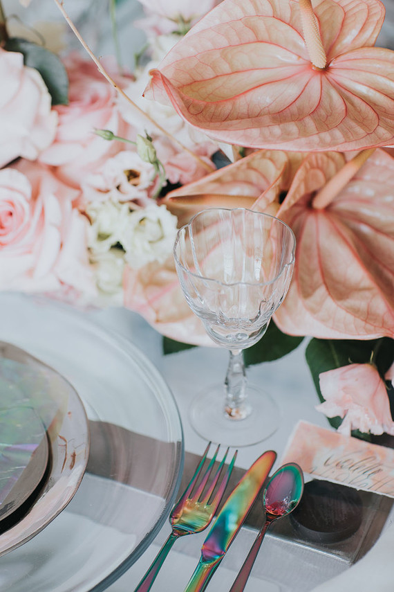 Ethereal modern bridal inspiration with tropical pink details