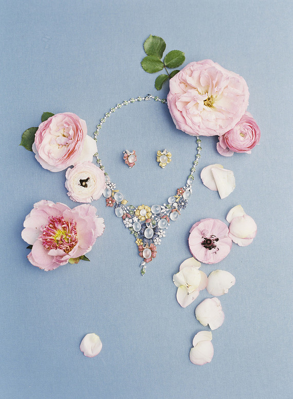 Whimsical pink and blue music-inspired wedding at Allied Arts Guild in Menlo Park