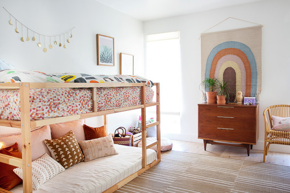 Modern earth tone girl's room from Veneer Designs Inspiration
