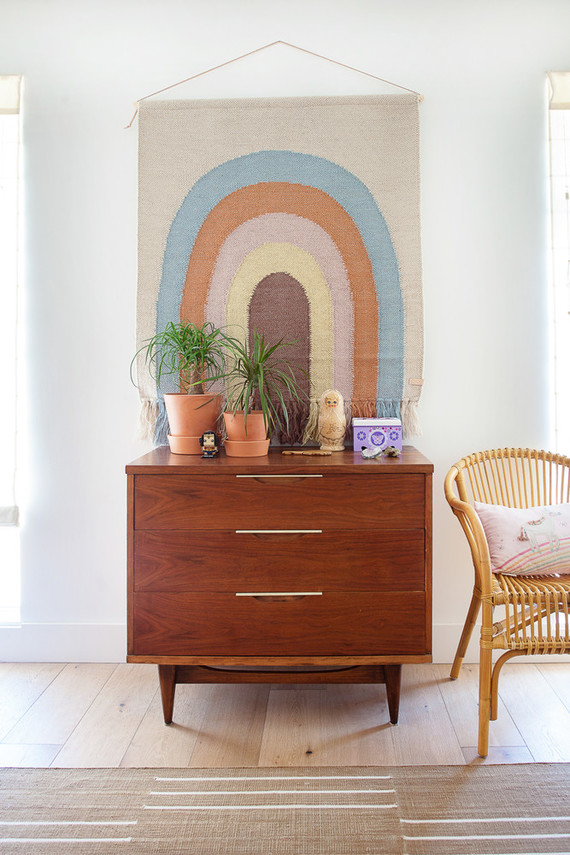 Modern earth tone girl's room from Veneer Designs Inspiration