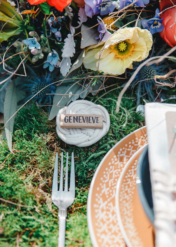 Whimsical woodland floral wedding inspiration with macrame details