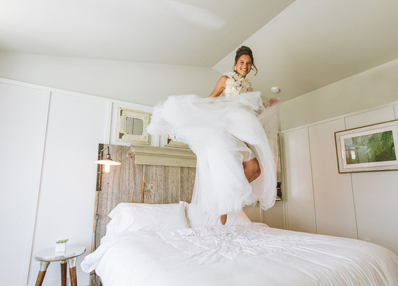 Surf inspired beach wedding in Montauk with the world's cutest dress
