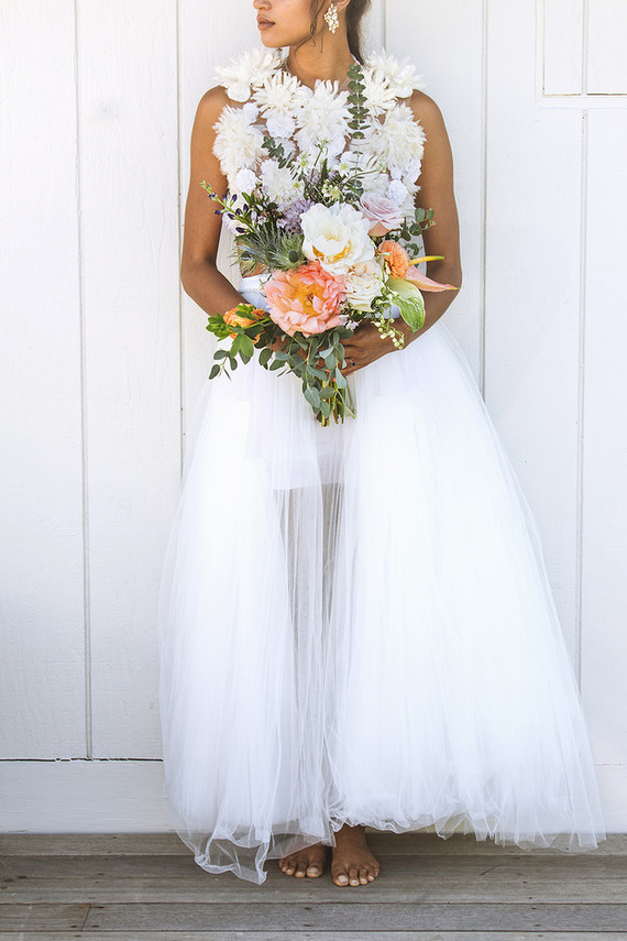 Surf inspired beach wedding in Montauk with the world's cutest dress