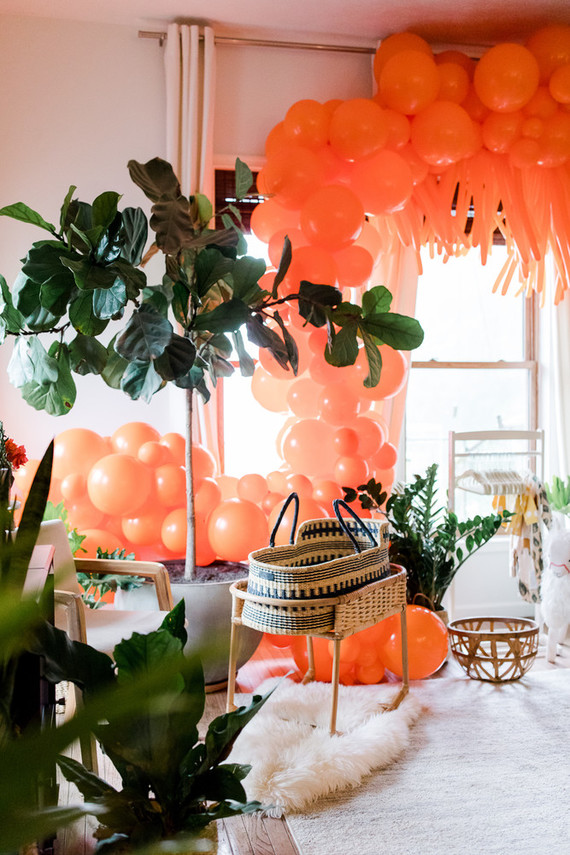 Orange fiesta-themed baby shower