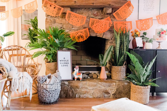 Orange fiesta-themed baby shower