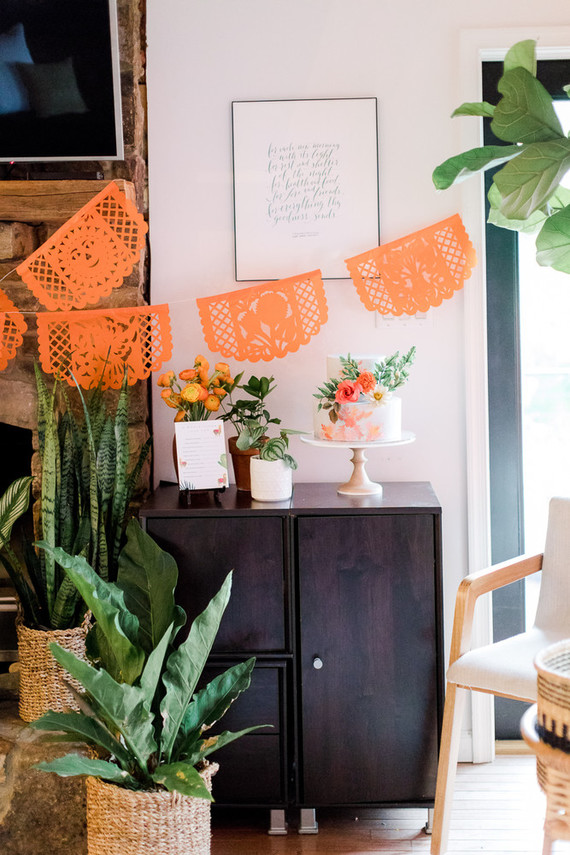 Orange fiesta-themed baby shower Inspiration