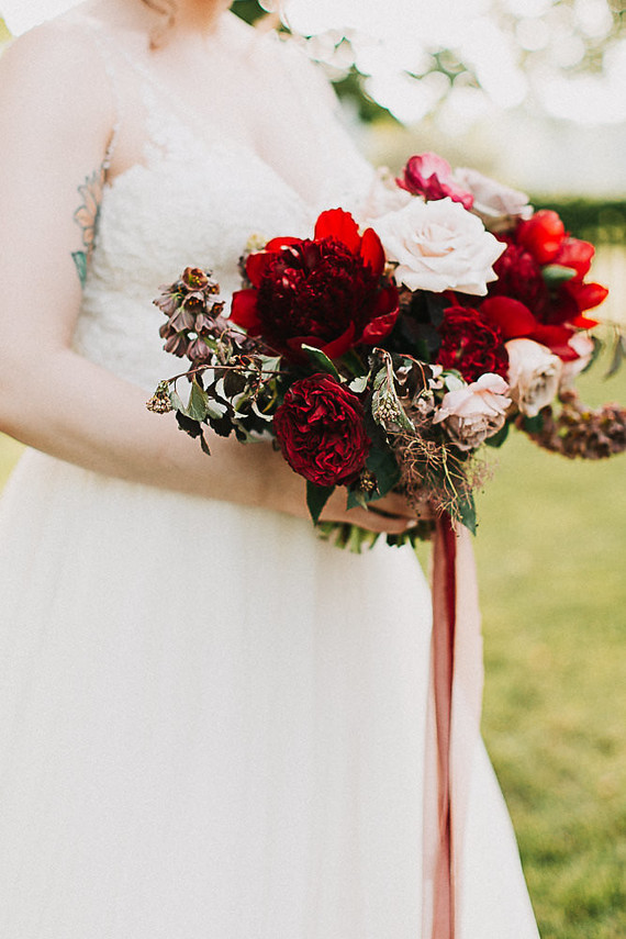 Romantic jewel tone fall wedding in Indiana