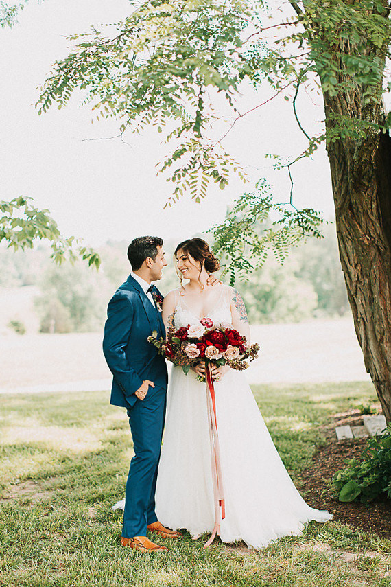 Romantic jewel tone fall wedding in Indiana