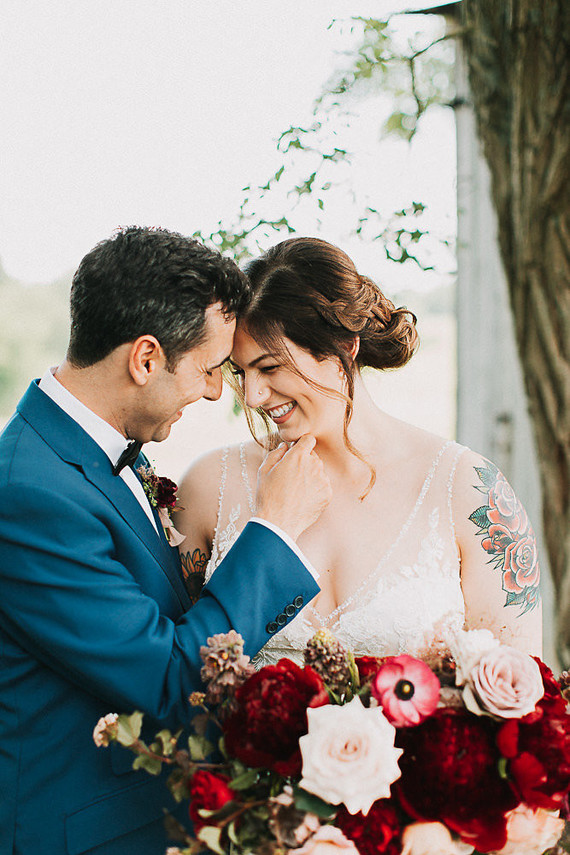 Romantic jewel tone fall wedding in Indiana