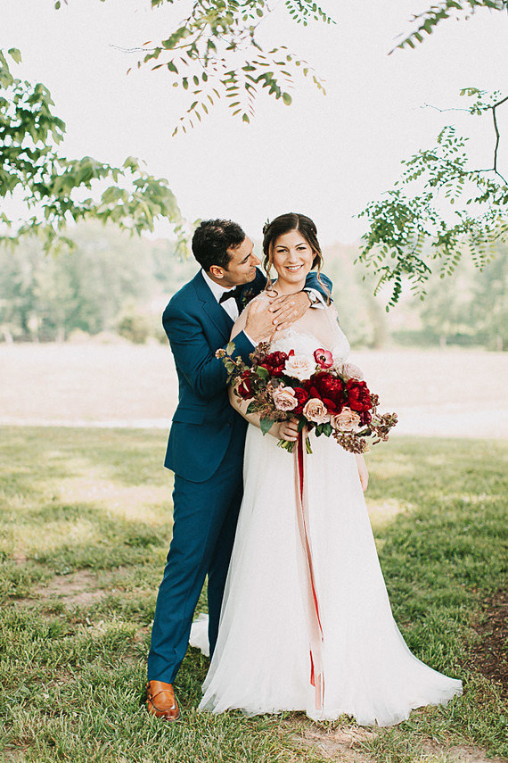 Romantic jewel tone fall wedding in Indiana