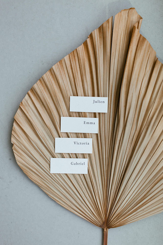 Modern french tropical wedding ideas with dried flowers