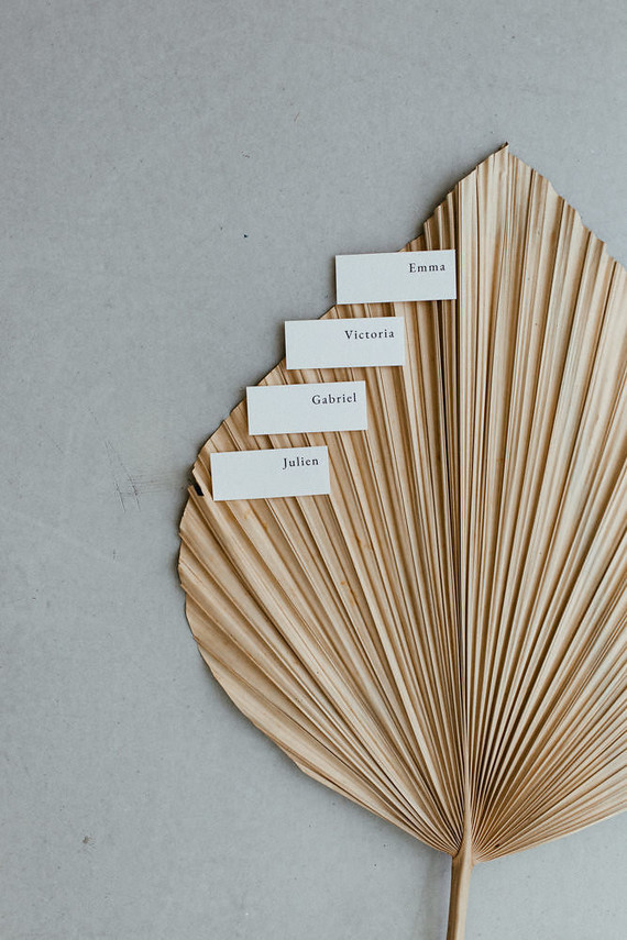 Modern french tropical wedding ideas with dried flowers