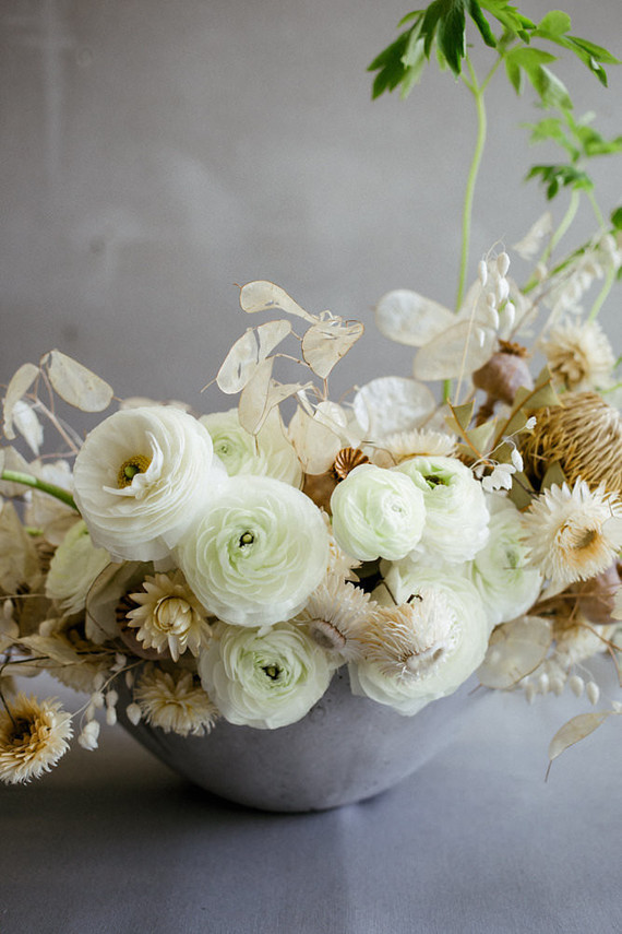 Modern french tropical wedding ideas with dried flowers