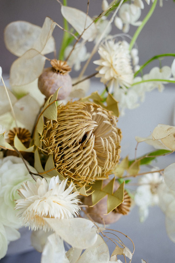 Modern french tropical wedding ideas with dried flowers