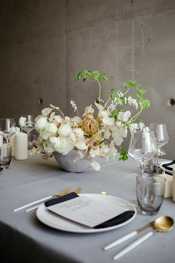 Modern french tropical wedding ideas with dried flowers