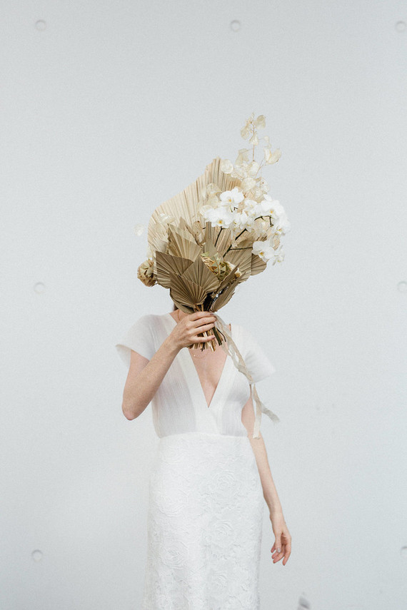 Modern french tropical wedding ideas with dried flowers