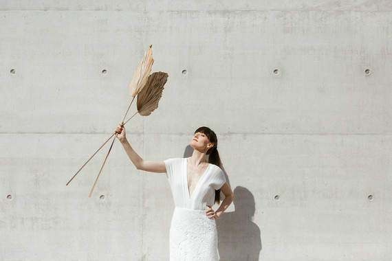 Modern french tropical wedding ideas with dried flowers