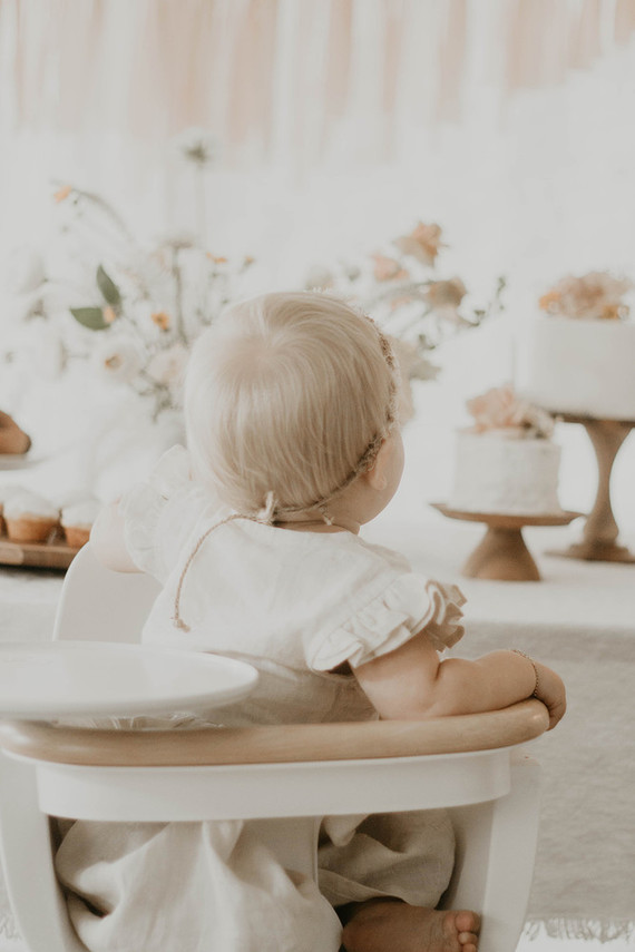 Blushy baby girl's 1st birthday from Kelli Murray