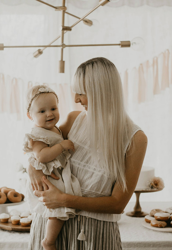 Blushy baby girl's 1st birthday from Kelli Murray