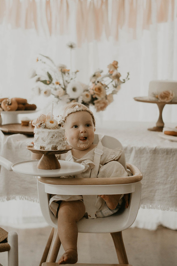 Blushy baby girl's 1st birthday from Kelli Murray