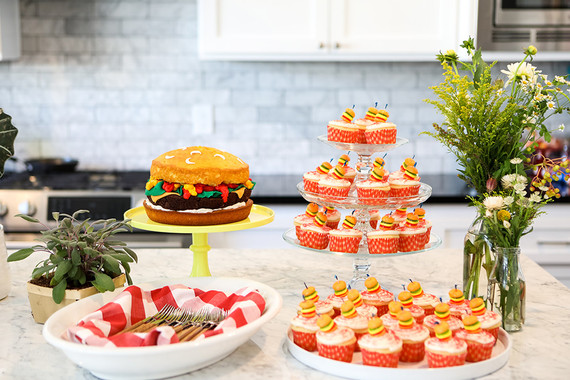 Burger themed baby shower for 