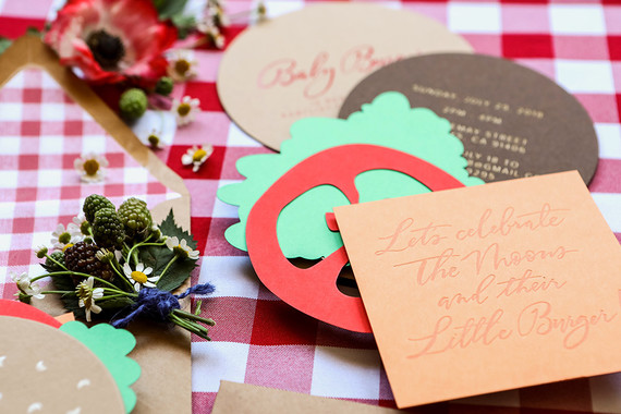 Burger themed baby shower for 