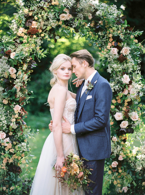 Autumnal Danish Hygge inspired wedding editorial with a gorgeous floral installation