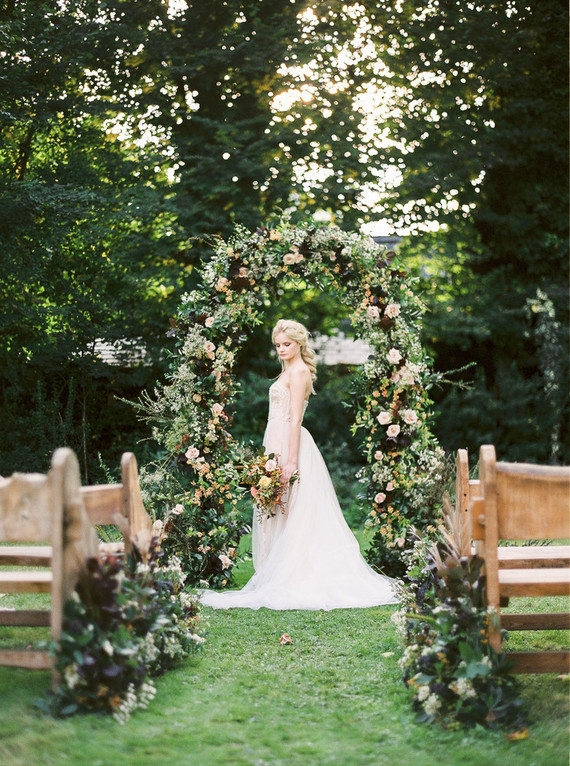Autumnal Danish Hygge inspired wedding editorial with a gorgeous floral installation