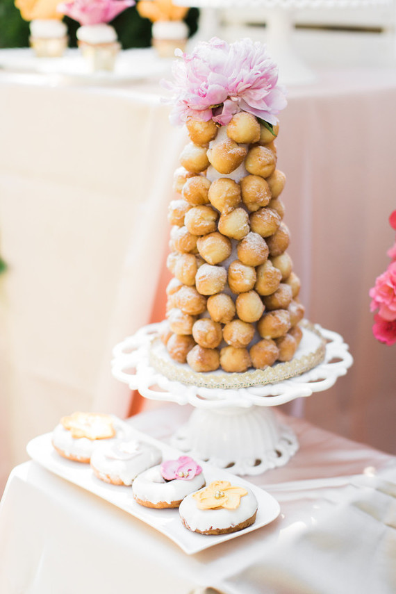 Floral feminine backyard baby shower